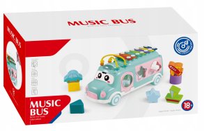 Duży Autobus Muzyczny Bus Dla Dzieci Sorter Klocków Cymbałki Grzechotka 5W1 5