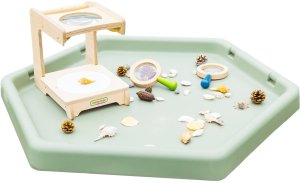 MASTERKIDZ Sześciokątny Stolik Do Zabawy Piaskiem i Wodą Regulowany 4