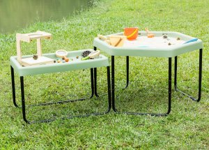 MASTERKIDZ Sześciokątny Stolik Do Zabawy Piaskiem i Wodą Regulowany 10