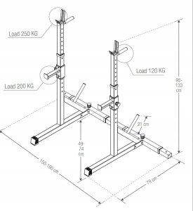 Stojaki pod sztangę stojak regulowany 250 kg 2