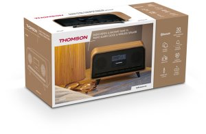 Thomson Głośnik drewniany bezprzewodowy COSY Bluetooth Radio FM Alarm LCD 30W 1