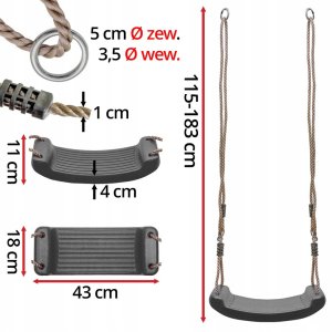 Huśtawka ogrodowa deska siedzisko dla dzieci Ciemno Zielone 14