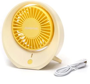 Przenośny wentylator stołowy, 4 łopatki, 3 prędkości, 1200 mAh 5V/USB 3