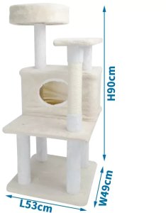 Nobleza Wieża drapak dla kota 40x40x90cm z domkiem legowiskiem i platformową 5