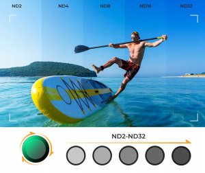 Zestaw 2x Filtr Szary Regulowany Nd2-32 + Nd32-512 Dji Osmo Action 3 4 5 Pro / Sku.2359 11