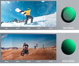 Zestaw 2x Filtr Szary Regulowany Nd2-32 + Nd32-512 Dji Osmo Action 3 4 5 Pro / Sku.2359 5