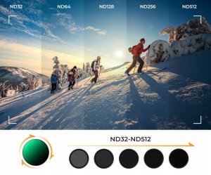 Zestaw 2x Filtr Szary Regulowany Nd2-32 + Nd32-512 Dji Osmo Action 3 4 5 Pro / Sku.2359 7