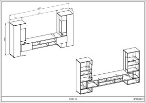 Meblościanka COBY dąb monastery/czarna HELVETIA 5