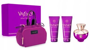 SET VERSACE Dylan Purple Pour Femme EDP spray 100ml + SHOWER GEL 100ml +  BODY LOTION 100ml + kosmetyczka 1