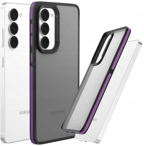 Etui Do Samsung Galaxy S23 (Matowe, Fioletowa Ramka, Bumper, Plecki, Case) 1