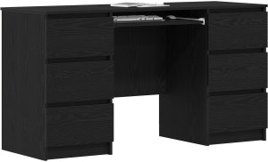 Biurko vidaXL Czarne 140 cm x 50 cm 3