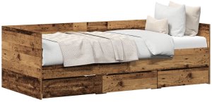 vidaXL Daybed Stare drewno Drewno inżynieryjne 90 x 190 cm Solidny 2