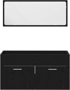 vidaXL Zestaw mebli łazienkowych 3-częściowy czarny dąb 8