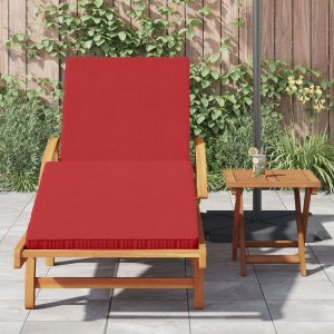 vidaXL Leżak słoneczny z poduszką i stołem w czerwonym drewnie akacjowym, Składany leżak z kółkami i poduszką w czerwonym drewnie akacjowym 3