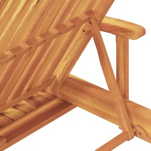 vidaXL Leżak słoneczny z poduszką i stołem w czerwonym drewnie akacjowym, Składany leżak z kółkami i poduszką w czerwonym drewnie akacjowym 8