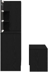 Zestaw toaletkowy vidaXL z oświetleniem LED czarny dąb, materiał drewnopochodny, Toaletka LED vidaXL w czarnym dębie, 60x40x140 cm, wykonana z materiału drewnopochodnego, Cabinet kosmetyczny vidaXL czarny dąb 80x40x75 cm, z materiału drewnopochodne 10