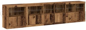 vidaXL Barek z lampkami LED Stare Drewno 283x37x67 cm Drewno inżynieryjne 2
