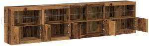 vidaXL Barek z lampkami LED Stare Drewno 283x37x67 cm Drewno inżynieryjne 5