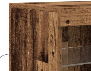 vidaXL Barek z lampkami LED Stare Drewno 283x37x67 cm Drewno inżynieryjne 8