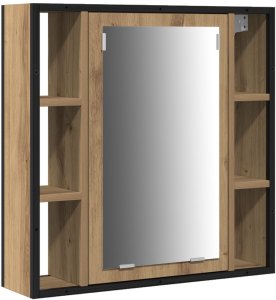 Zestaw toaletki vidaXL 3-częściowy z wędzonego dębu z materiałów drewnopochodnych 4