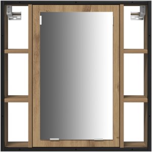 Zestaw toaletki vidaXL 3-częściowy z wędzonego dębu z materiałów drewnopochodnych 7