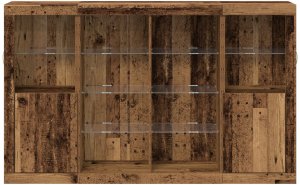 vidaXL Bufet z lampkami LED Stare drewno 163x37x100 cm Drewno inżynieryjne, Bufet z lampkami LED Stare drewno 41x37x100 cm 5