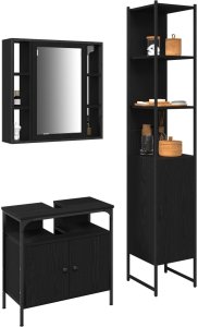 Zestaw toaletki 3-częściowy vidaXL Szary Sonoma z drewna inżynieryjnego 3