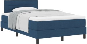vidaXL Łóżko Box Spring z Materacem Granatowym 120x200 cm Tkanina 2