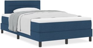 vidaXL Łóżko Box Spring z Materacem Granatowym 120x200 cm Tkanina 3