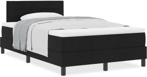 vidaXL Łóżko Box Spring z materacem czarne 120x200 cm tkanina 4