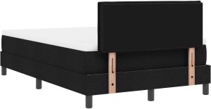 vidaXL Łóżko Box Spring z materacem czarne 120x200 cm tkanina 10
