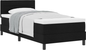 vidaXL Łóżko Box Spring z materacem Czarne 100x200 cm Tkanina 2