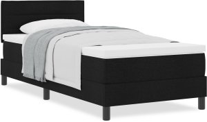 vidaXL Łóżko Box Spring z materacem Czarne 100x200 cm Tkanina 3