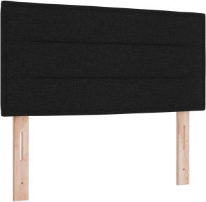 vidaXL Łóżko Box Spring z materacem Czarne 100x200 cm Tkanina 6