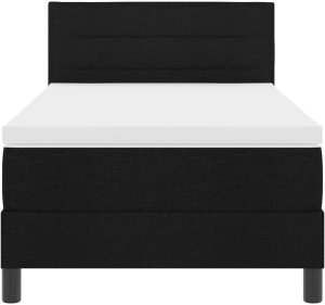 vidaXL Łóżko Box Spring z materacem Czarne 100x200 cm Tkanina 7