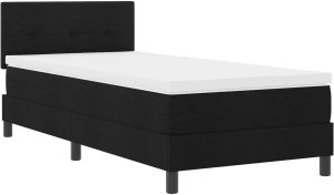vidaXL Łóżko Box Spring z materacem Czarne 90x200 cm Tkanina 3