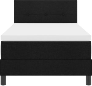 vidaXL Łóżko Box Spring z Materacem Czarne 100x200 cm Tkanina 7