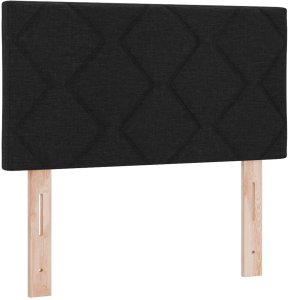 vidaXL Łóżko Box Spring z materacem Czarny 120x200 cm Tkanina 7