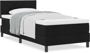 vidaXL Łóżko z materacem czarne 100x200 cm tkanina 4