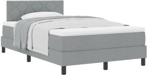 vidaXL Łóżko sprężynowe z materacem Jasnoszary 120x190 cm Tkanina 2