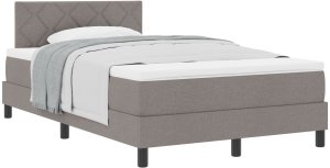vidaXL Łóżko skrzyniowe z materacem taupe 120x200 cm Tkanina 2