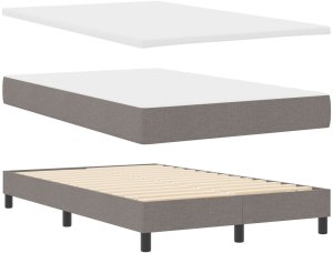 vidaXL Łóżko skrzyniowe z materacem taupe 120x200 cm Tkanina 6