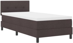 vidaXL Łóżko Box Spring z materacem ciemny brąz 90x200 cm tkanina 3