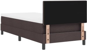 vidaXL Łóżko Box Spring z materacem ciemny brąz 90x200 cm tkanina 10