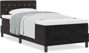 Łóżko Box Spring z materacem vidaXL Czarne 100x200 cm Aksamitne 3