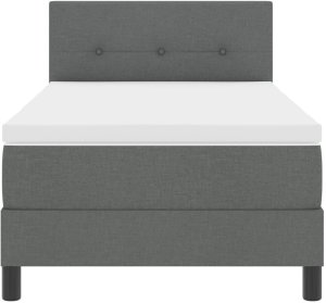vidaXL Łóżko Sprężynowe z Materacem Ciemnoszare 90x190 cm Tkanina 7