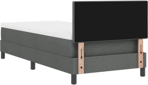 vidaXL Łóżko Sprężynowe z Materacem Ciemnoszare 90x190 cm Tkanina 9
