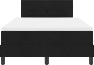 vidaXL Łóżko sprężynowe z materacem czarne 120x200 cm tkanina 8