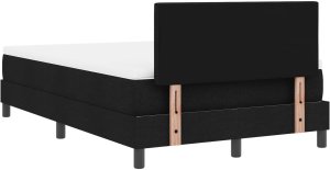 vidaXL Łóżko sprężynowe z materacem czarne 120x200 cm tkanina 10