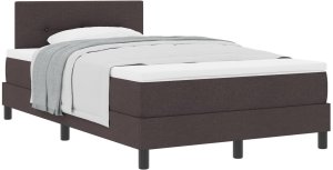 vidaXL Łóżko Box Spring z materacem Brązowe 120x190 cm Tkanina 2